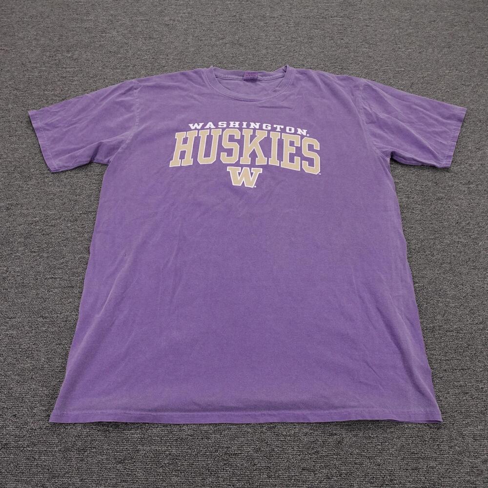 Washington Huskies Shirt Mens Large Purple NCAA Basketball Blue 84 Graphic Tee